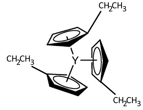 Tris(ethylcyclopentadienyl)yttrium(III) Chemical Structure